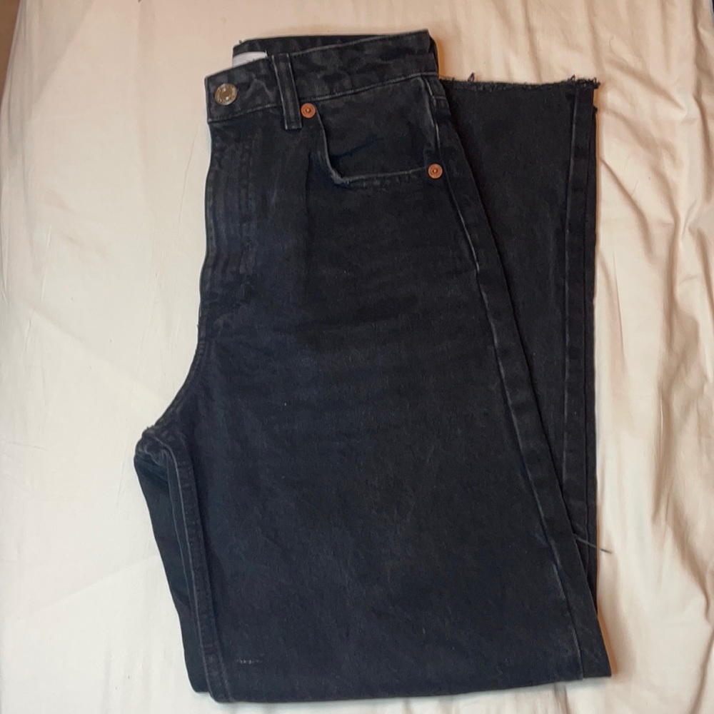 Zara Wide Leg Black Jeans Size 4 In Usa